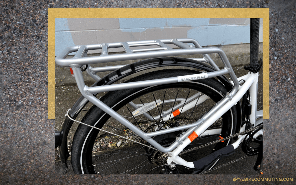 Close-up of the RadCity 5 Plus' rear rack
