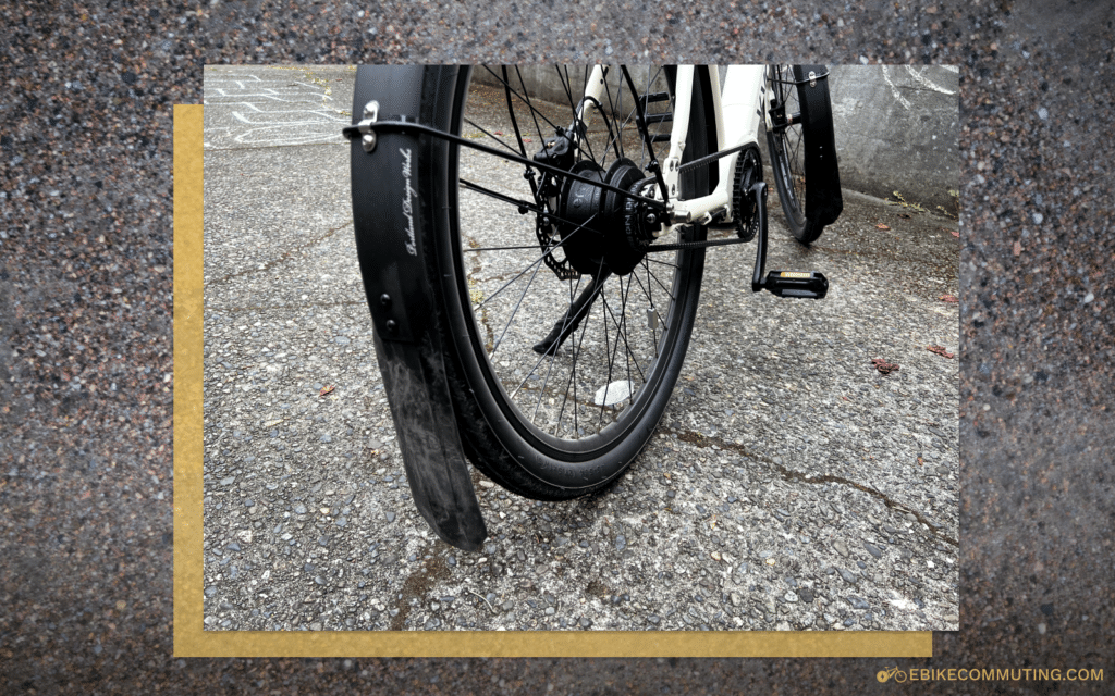 Close up of the long rain fenders on the Centauri