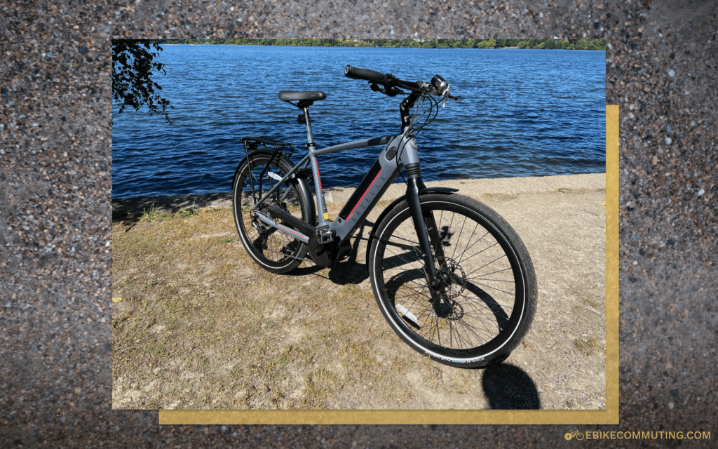 Side angle of the Gazelle Ultimate T10 e-bike in gray