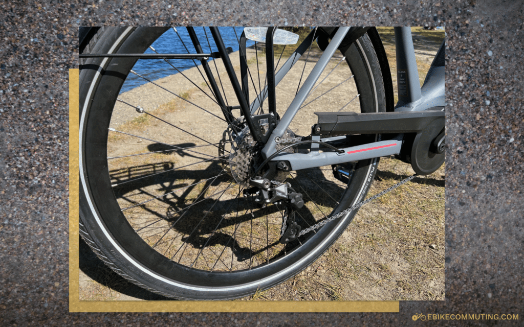 Close up of the rear derailleur