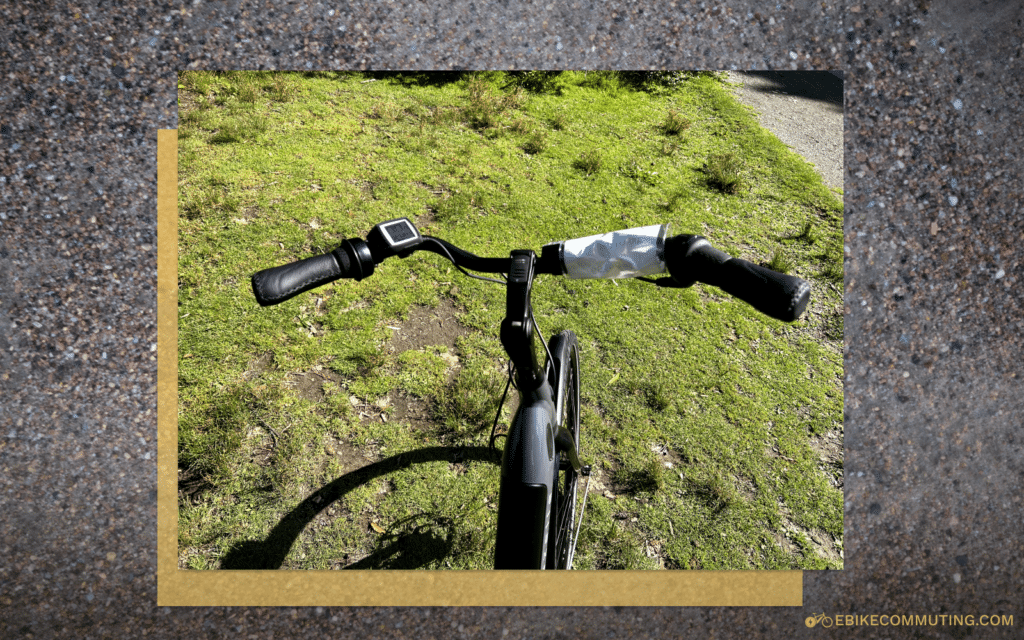 Closeup of the handlebars